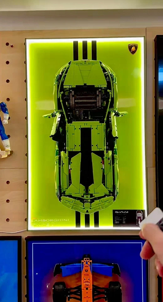 Marco de montaje en pared con pantalla LED de 31,5" para LEGO 42115 Lamborghini Sián FKP 37 (C) Foto 2 de 4