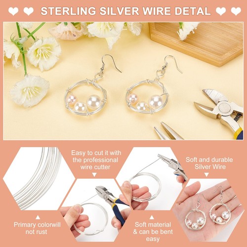Filo a Stella in Argento Puro Da 1 Mm/18 Di Calibro, Filo in Argento Sterling 99 - Foto 3 di 7