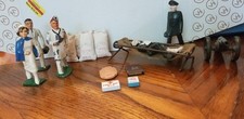1930's Barclay Manoil Lead Toy Soldier Group 5 Figures, Cannon,  Accessories
