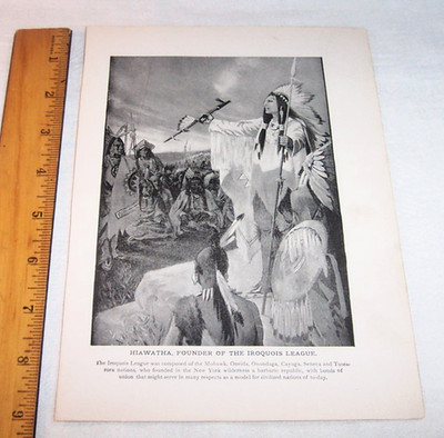 Early 1900s Print Hiawatha Iroquois League American Indians Mohawk Missionary