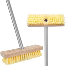 Push Broom with Long Handle for Cleaning Deck Driveway Yard Patio Garage