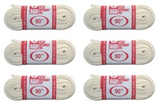 A R Sports Figure Skate Laces, 90" - White 6-Pack
