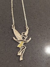 Tinker Bell Necklace Disney Silver Finish Charm and Chain Peter Pan K135