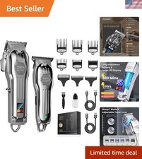 Men's Grooming Kit: Professional Cordless Hair Clippers Trimmers with LCD