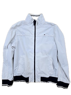 Tommy Hilfiger Women's White Windbreaker Jacket XL US Zip