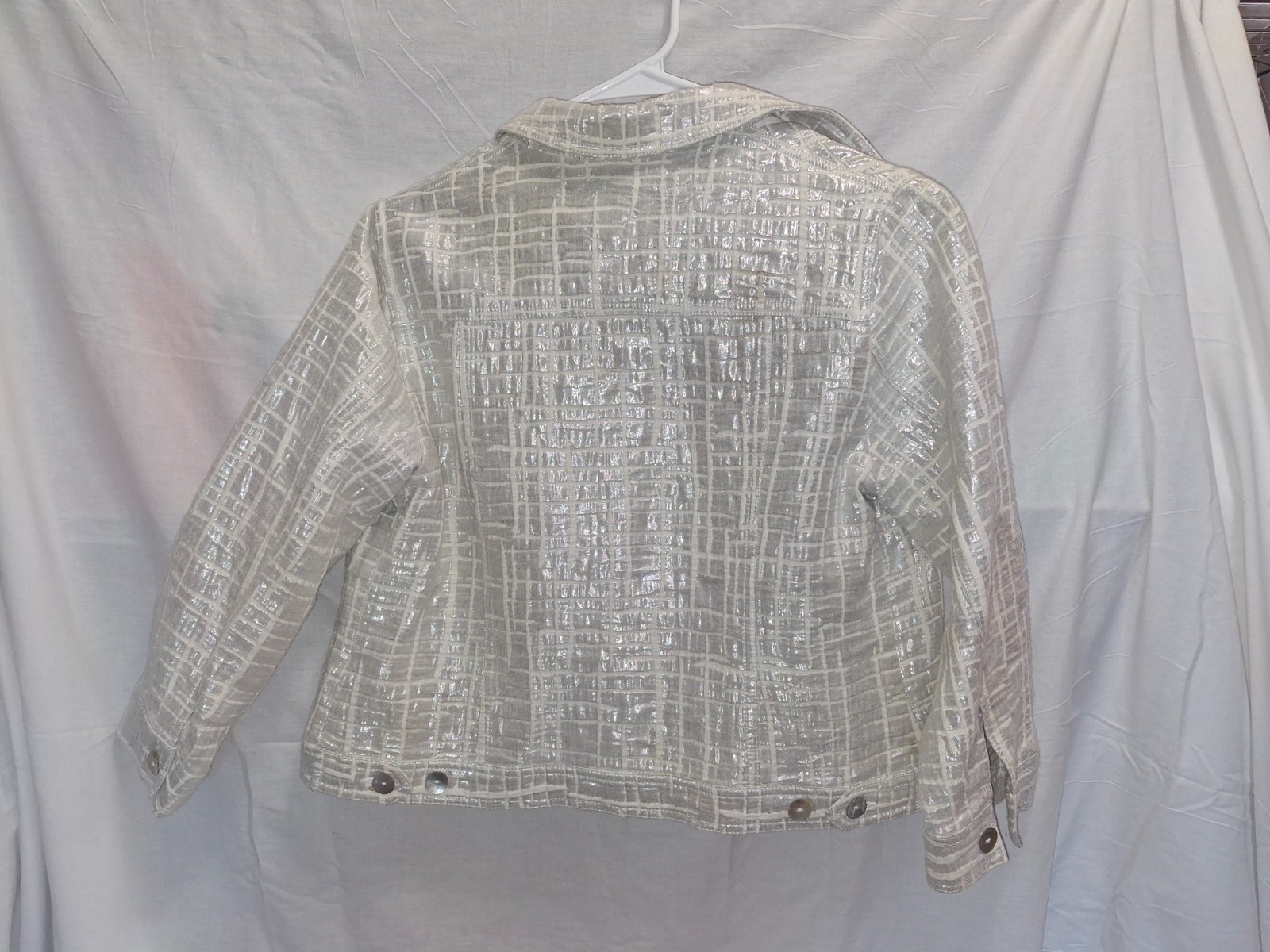 RUBY RD LADIES SILVER/METALLIC SHORT BUTTON JACKE… - image 2