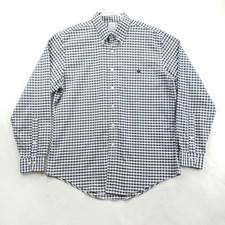 Brooks Brothers Shirt Mens Large Blue Check Non-Iron Supima Cotton Button Front