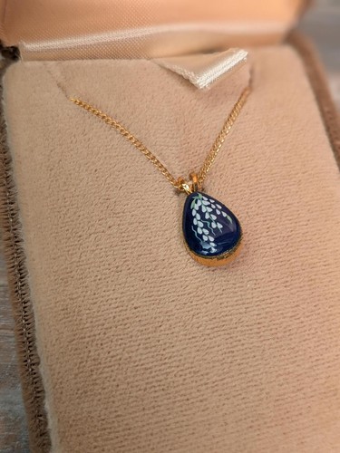 Lenox Cobalt Wysteria Petite Pendant Necklace 14 karat gold filled Original Box