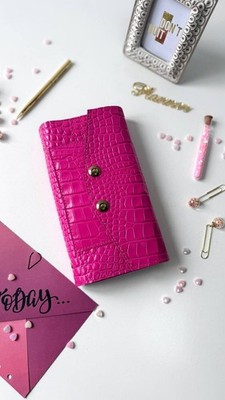Handmade Pink Italian Leather 2026 Planner Midori Traveler's Journal 6-Ring