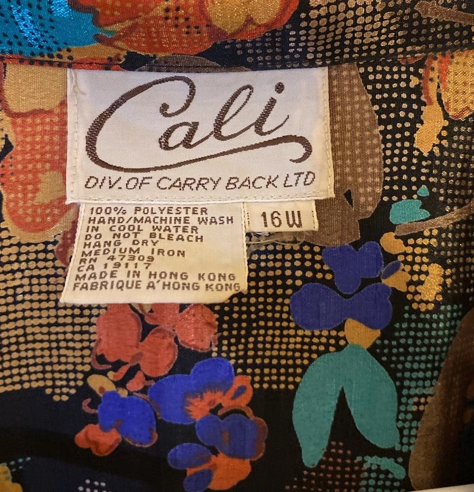 Blusa Chaqueta Top Vintage de Cali a Division of Carry Back Talla Limitada 18W Floral Foto 2 de 4