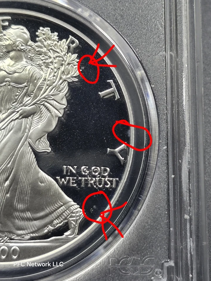 Mercanti Signature 2000-P $1 Silver Eagle PCGS PR PF 70 DCAM Off Quality - Image 2 of 4