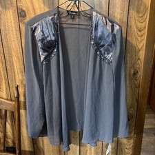 S. L. Fashions Womens Size 22 Semi Sheer Formal Long Sleeve Gray Jacket NWT