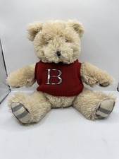 Vintage Burberry Teddy Bear Beige Plush Big B Sweater Nova Check Paws London