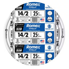 25 Ft. 14/2 Solid Romex Simpull CU NM-B W/G Wire