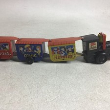 Vintage Wind Up Western Express Comic Tin Toy Train Zig Zag MTU Korea Works 10.5
