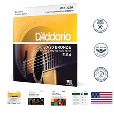 DAddario EJ14 80/20 Bronze Strings, 12-56, Li...