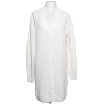 VILA, Strickpullover, Größe: M, VINIA LS V-NECK KNIT TUNIC/SU, Weiß #1AC