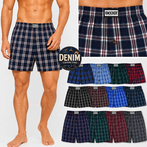 3 6 12 Pack Men's Premium Boxer Trunks Plaid Shorts Underwear Poly Cotton Blend - $22.95