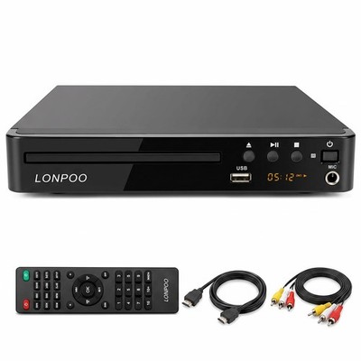 Region Free Player for TV 1080P Upscaling HDMI USB MIC Compact