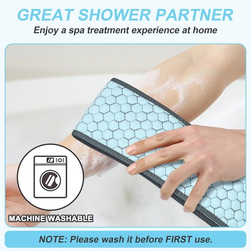 Exfoliating Back Scrubber for Shower, 38 Inches Back Washer with Handles, Exf... - Bild 3 von 5