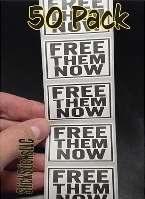 50PCS ''FREE THEM NOW'' bulk stickers decals labels social justice anti ice rights
