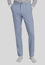 Michael Kors Men's Blue Classic-Fit Stretch Flat-Front Dress Pants Size 38W 30L