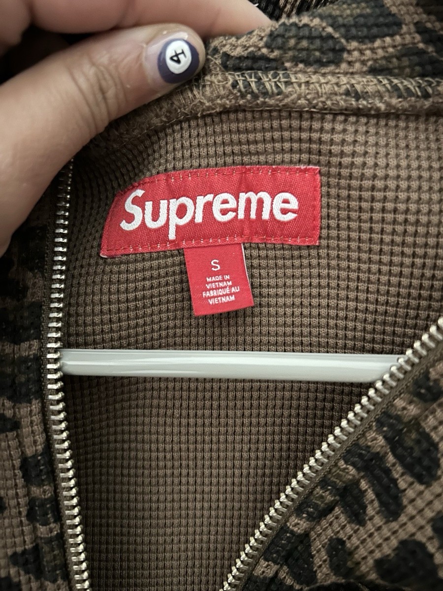Supreme Hooded Zip-Up Thermal Leopard Hoodie Size Small | eBay