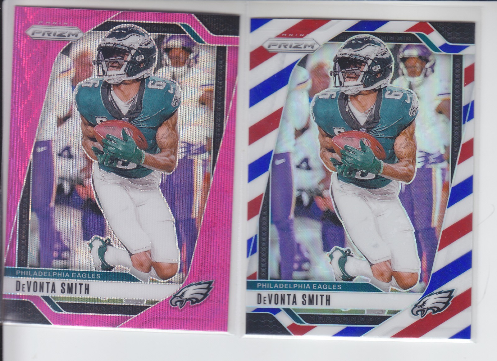 2 2024 Prizm DEVONTA SMITH Pink Wave + Red White Blue Eagles #234