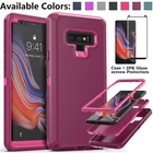 For Samsung Galaxy Note 9 S9 S8+ Case, Rugged Heavy Duty Cover & Tempered Glass