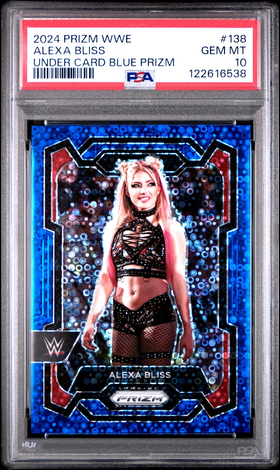 2024 PANINI PRIZM WWE UNDER CARD BLUE PRIZM #138 ALEXA BLISS 21/25 PSA 10