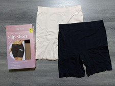 Carole Hochman Slip Short 2 Pack Womens Small Black  Nude Seamless