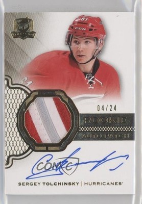 2016 Upper Deck The Cup Rookie Gold Foil 4/24 Sergey Tolchinsky Patch Auto 4p5