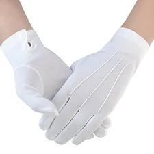 Classic White Gloves Soft Breathable Man's Guard Band Dress Party Costume Gloves