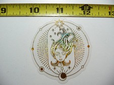 HOLOGRAPHIC ZODIAC VIRGO CIRCLE SMALL STICKER DECAL HOROSCOPE SIGN BIRTH MONTH