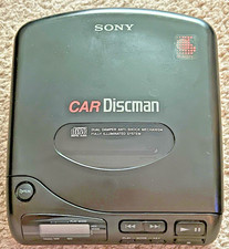 Vintage Sony D-180K Car Discman CD Player w/ adapters and case - Untested - Read