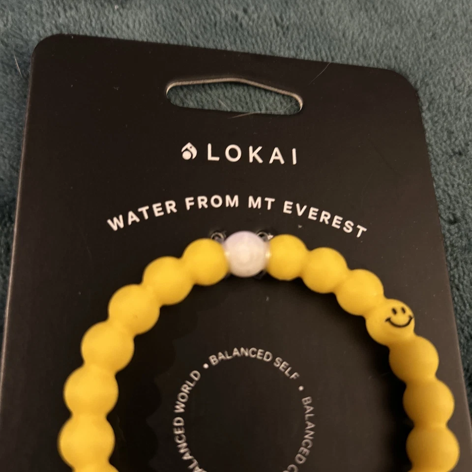 Pulsera Lokai Cuentas Amarillas Cara Smiley: Talla Pequeña Nueva Foto 3 de 4