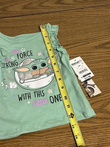 NWT 18M Disney Star Wars “The Force Is Strong In This Little One” Green Tank Set - Picture 13 of 24