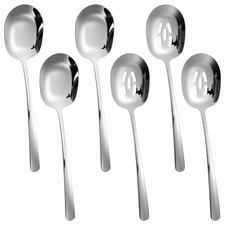 6 Piece Serving Spoons Set, 11 Inch Extra Large Stainless Steel Serving Spoon...