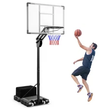 Portable Basketball Hoop System 4.9-10 FT Adjustable w/ Weight Bag Wheels