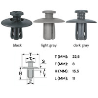 10X TüRverkleidung Clips Befestigung Klips Spreizniet Universal 8Mm Grau