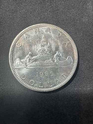 1965 Canada Dollar 80% Silver Coin 1$ Near Mint Bu UNCIRCULATED Unc High Grade