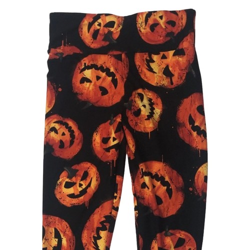 Womens Jrs Silky Angry Pumpkin Halloween High Rise Leggings Stretch Pants - Picture 2 of 2