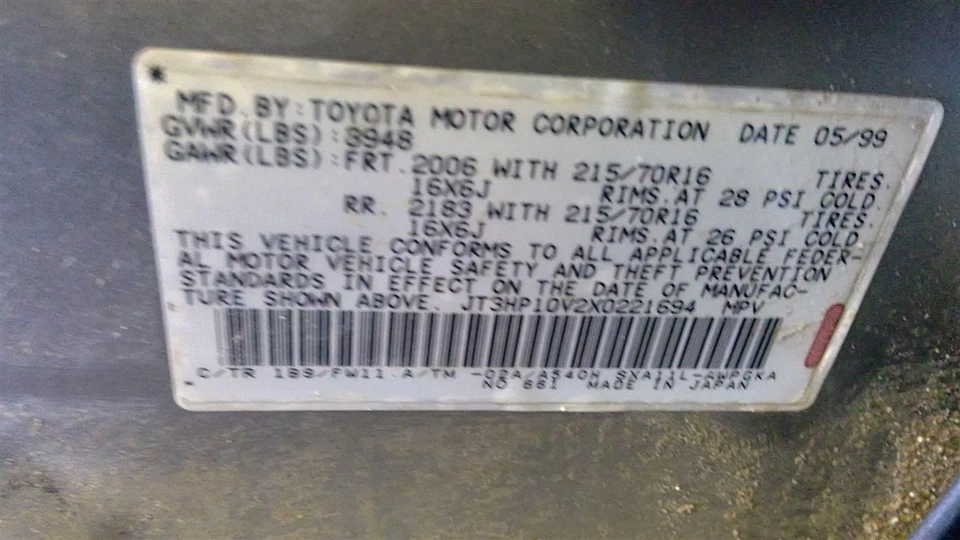 (LOCAL PICKUP ONLY) Rear Back Door Hard Top Heated Fits 96-00 RAV4 1660592 Foto 4 de 4