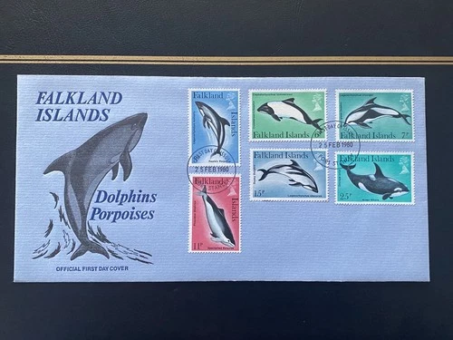 Falkland Islands 1980 Dolphins & Porpoises First Day Cover Unaddressed & VGC