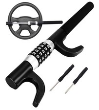 Tevlaphee Steering Wheel Lock, Car Lock Anti Theft Keyless Extendable Retractabl