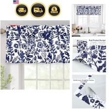 Julia Lined Valance Double Layer Thermal Insulated Room Darkening Blackout Va...