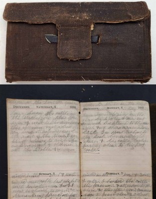 1880 antique HANDWRITTEN ILLINOIS FARM DIARY DAILY ENTRIES CASH ACCOUNTS
