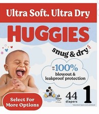 Huggies Snug  Dry Size 1 Ultra Soft Leakproof Disposable Diapers 44 Count