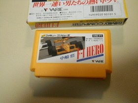 F-1 Hero Nakajima Satoru Famicom NES Nintendo FC Japan NTSC-J Racing Game Cartri
