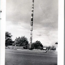 c1950s Native American Indian Totem Pole Real Photo Snapshot Unknown Art C21